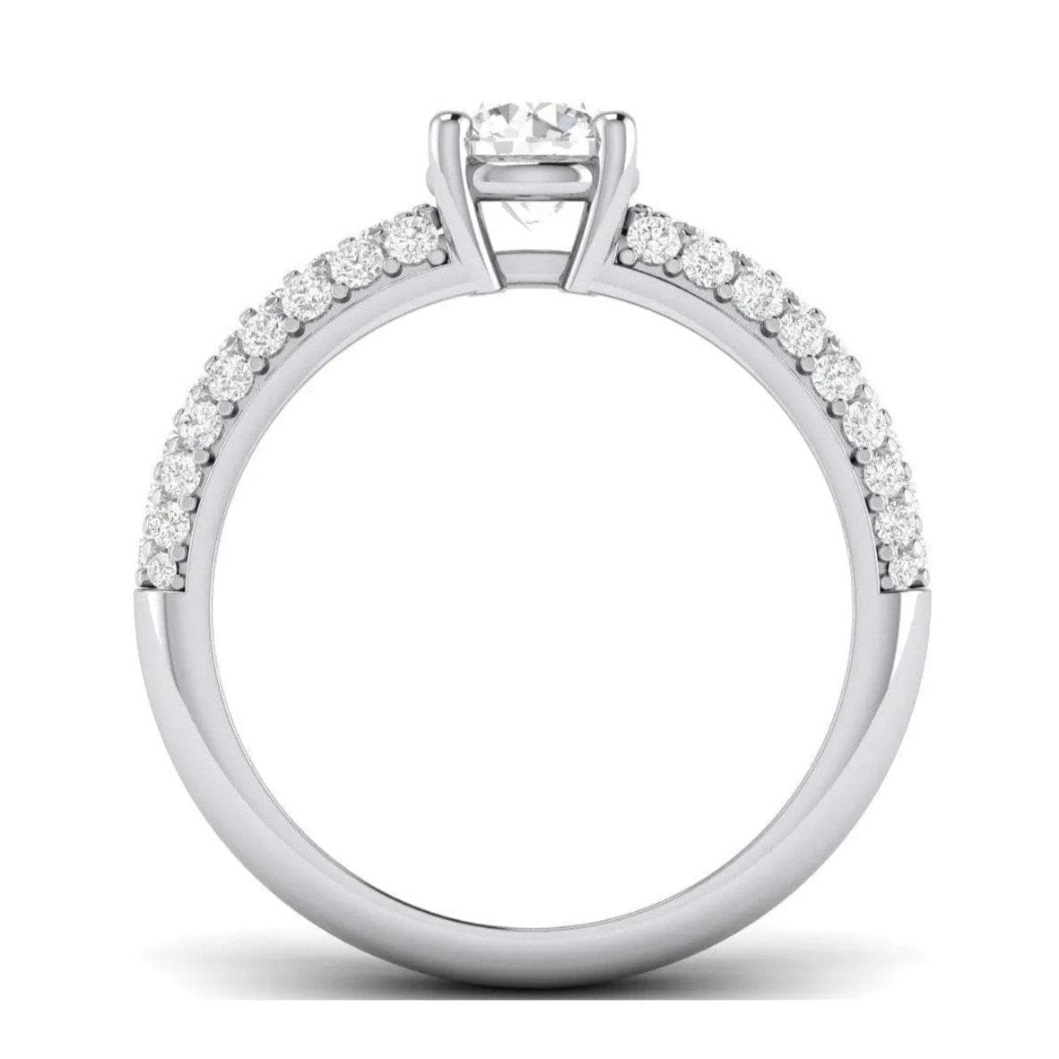 30-Pointer Platinum Solitaire Engagement Ring with 3 Row Diamonds JL PT 462
