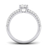 Load image into Gallery viewer, 30-Pointer Platinum Solitaire Engagement Ring with 3 Row Diamonds JL PT 462
