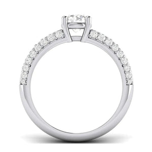 30-Pointer Platinum Solitaire Engagement Ring with 3 Row Diamonds JL PT 462