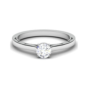 30-Pointer Platinum Solitaire Engagement Ring with Milgrain Finish JL PT 6576