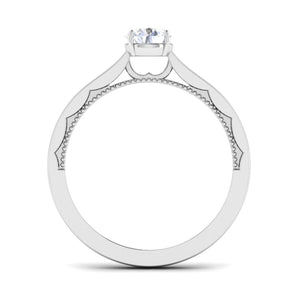 30-Pointer Platinum Solitaire Engagement Ring with Milgrain Finish JL PT 6576
