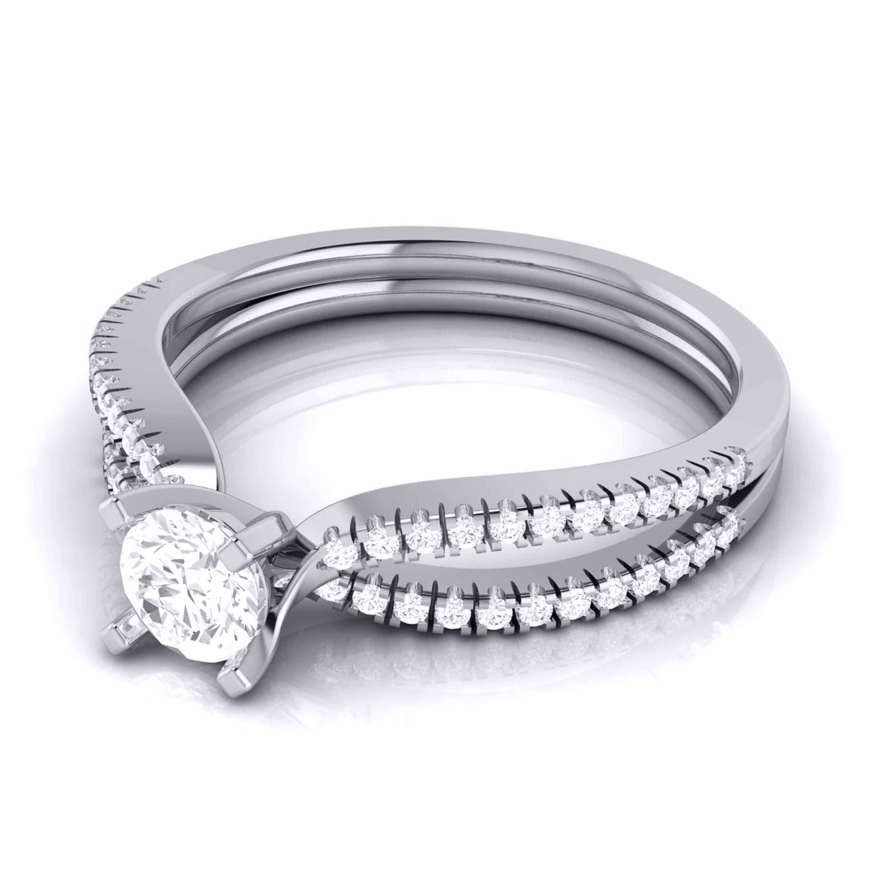 1.50-Carat Lab Grown Platinum Solitaire Engagement Ring with Split Shank JL PT LG G R-22-C
