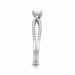 1.50-Carat Lab Grown Platinum Solitaire Engagement Ring with Split Shank JL PT LG G R-22-C