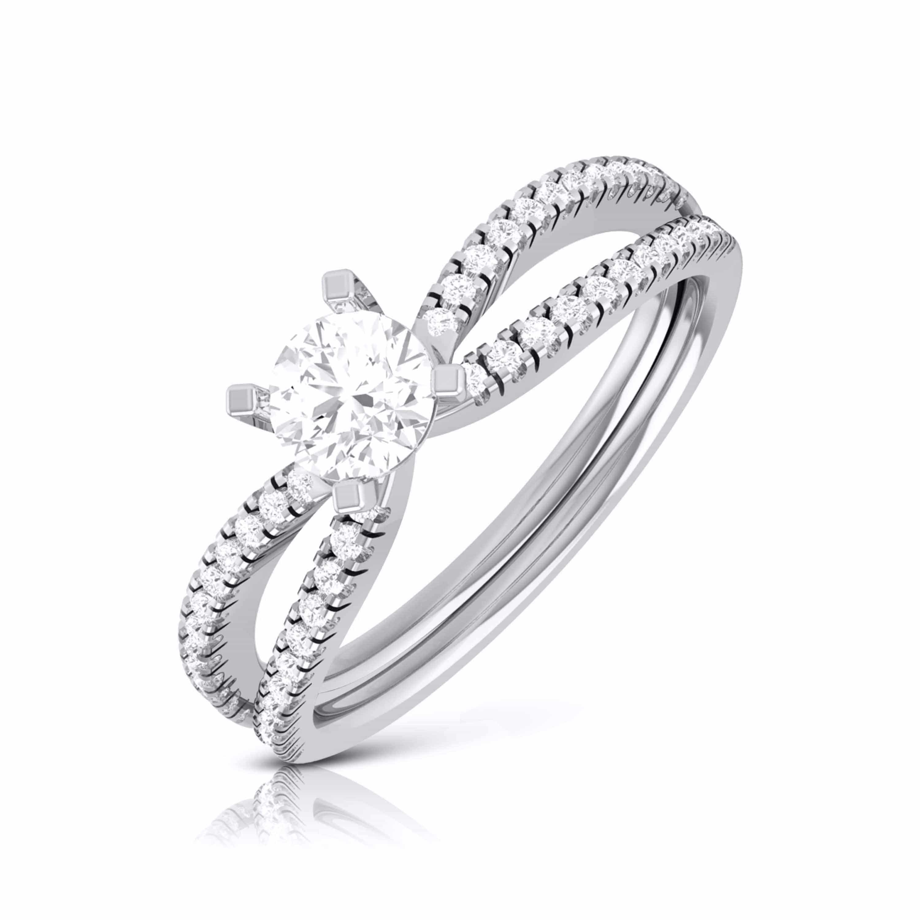 2-Carat Lab Grown Platinum Solitaire Engagement Ring with Split Shank JL PT LG G R-22-D