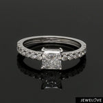 Load image into Gallery viewer, 70-Pointer Princess Cut Solitaire Diamond Shank Platinum Ring JL PT 1313-B
