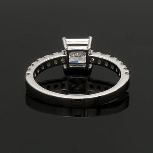 1-Carat Princess Cut Solitaire Diamond Shank Platinum Ring JL PT 1313-C