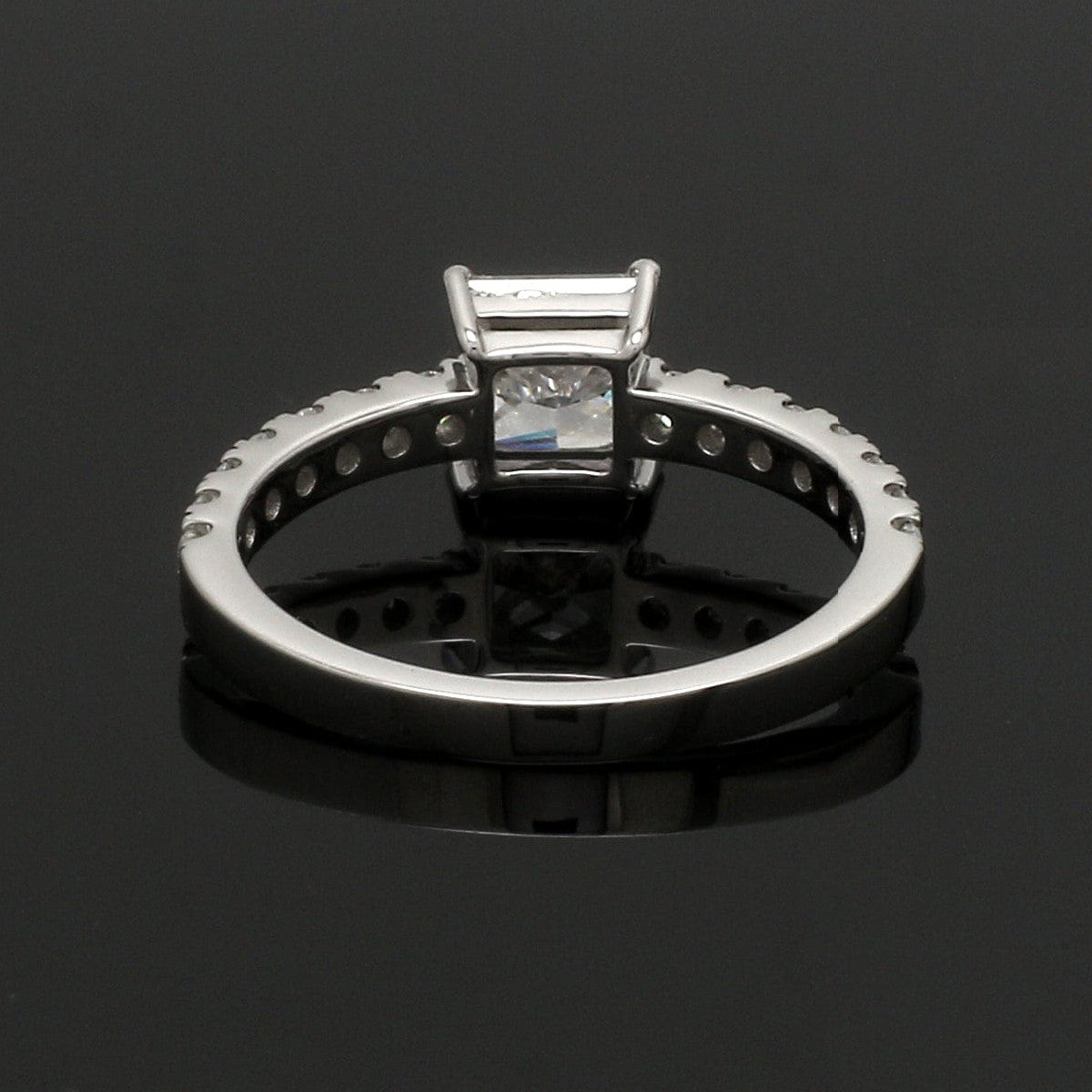 70-Pointer Princess Cut Solitaire Diamond Shank Platinum Ring JL PT 1313-B