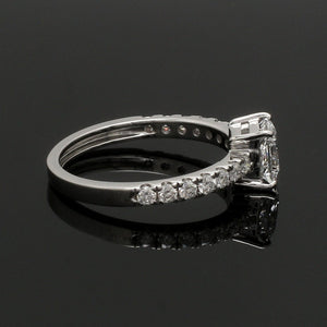 1-Carat Princess Cut Solitaire Diamond Shank Platinum Ring JL PT 1313-C