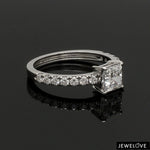 Load image into Gallery viewer, 1-Carat Princess Cut Solitaire Diamond Shank Platinum Ring JL PT 1313-C
