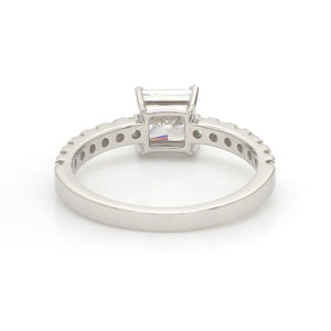 50-Pointer Princess Cut Solitaire Diamond Shank Platinum Ring JL PT 1313-A
