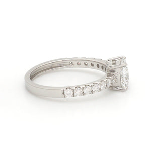 50-Pointer Princess Cut Solitaire Diamond Shank Platinum Ring JL PT 1313-A