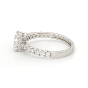 1-Carat Princess Cut Solitaire Diamond Shank Platinum Ring JL PT 1313-C