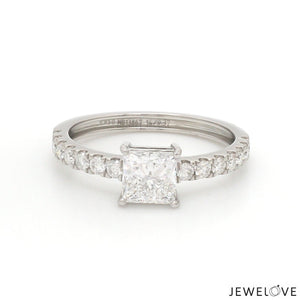 50-Pointer Princess Cut Solitaire Diamond Shank Platinum Ring JL PT 1313-A