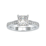 Load image into Gallery viewer, 1-Carat Princess Cut Solitaire Platinum Diamond Shank Ring JL PT 0155-C

