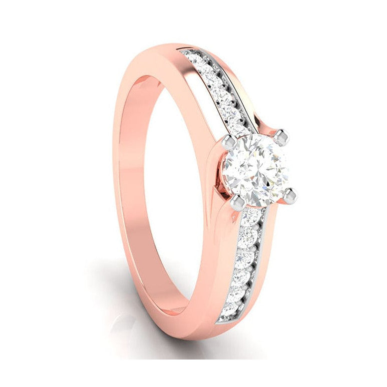 1.50-Carat Lab Grown Solitaire Diamond Accents 18K Rose Gold Ring JL AU LG G-119R-D   Jewelove.US