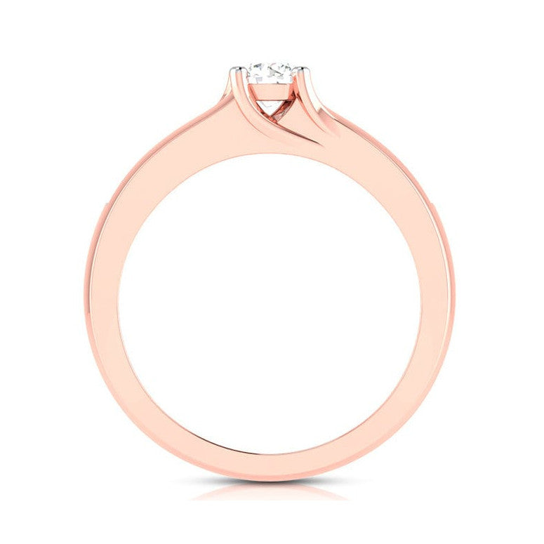 1-Carat Solitaire 18K Rose Gold Ring with Diamond Accents JL AU G 119R-C   Jewelove.US