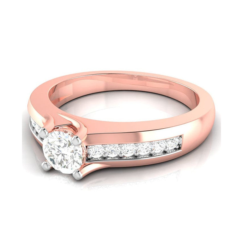 1-Carat Solitaire 18K Rose Gold Ring with Diamond Accents JL AU G 119R-C   Jewelove.US