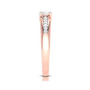 70-Pointer Solitaire 18K Rose Gold Ring with Diamond Accents JL AU G 119R-B   Jewelove.US
