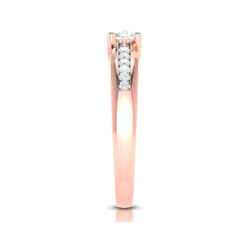 1-Carat Solitaire 18K Rose Gold Ring with Diamond Accents JL AU G 119R-C   Jewelove.US