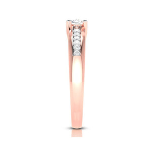 1-Carat Solitaire 18K Rose Gold Ring with Diamond Accents JL AU G 119R-C   Jewelove.US