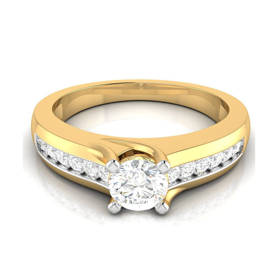 50-Pointer Solitaire 18K Yellow Gold Ring with Diamond Accents JL AU G 119Y-A   Jewelove.US