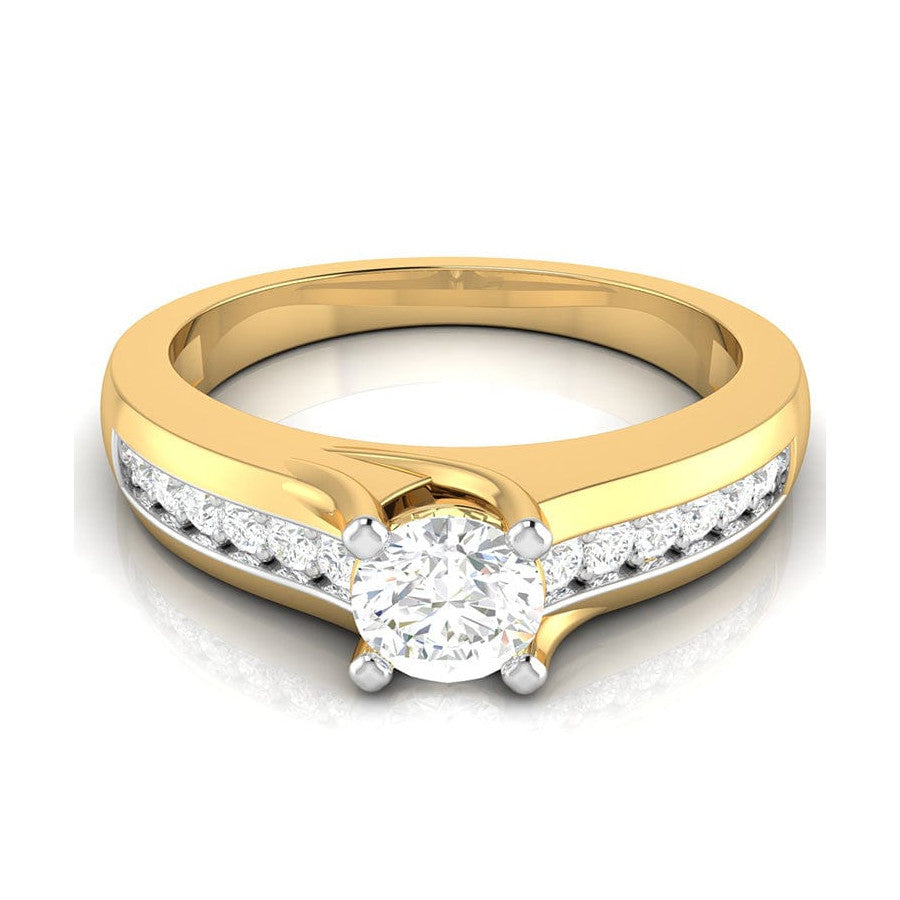 30-Pointer Solitaire 18K Yellow Gold Ring with Diamond Accents JL AU G 119Y   Jewelove.US