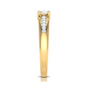 50-Pointer Solitaire 18K Yellow Gold Ring with Diamond Accents JL AU G 119Y-A   Jewelove.US