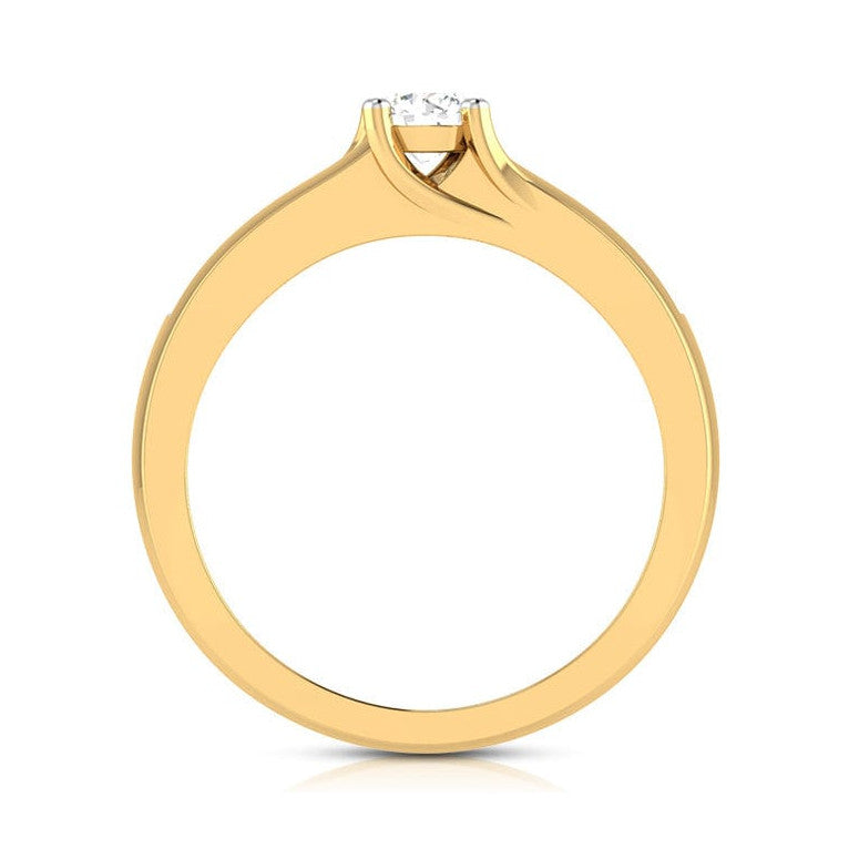 50-Pointer Solitaire 18K Yellow Gold Ring with Diamond Accents JL AU G 119Y-A   Jewelove.US