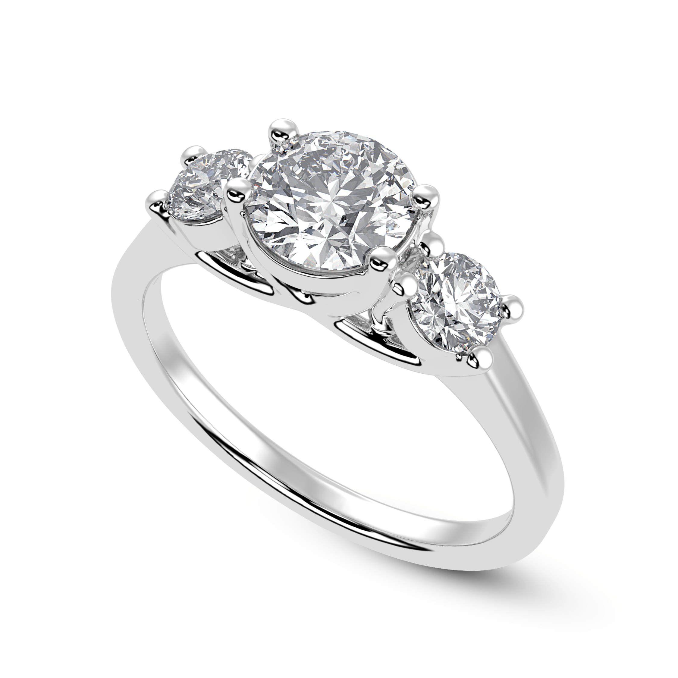 1.50-Carat Lab Grown Solitaire Diamond Accents Platinum Engagement Ring JL PT LG 1229-A