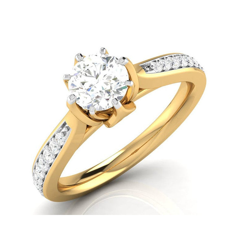 50-Pointer Lab Grown Solitaire Diamond Shank 18K Yellow Gold Ring JL AU LG G-109Y-A   Jewelove.US