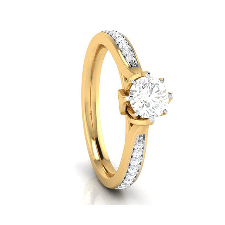 50-Pointer Solitaire Diamond Shank 18K Yellow Gold Ring JL AU G 109Y-A   Jewelove.US