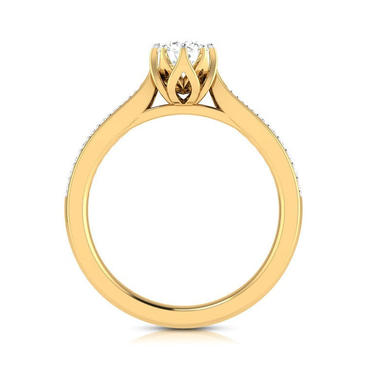 50-Pointer Solitaire Diamond Shank 18K Yellow Gold Ring JL AU G 109Y-A   Jewelove.US