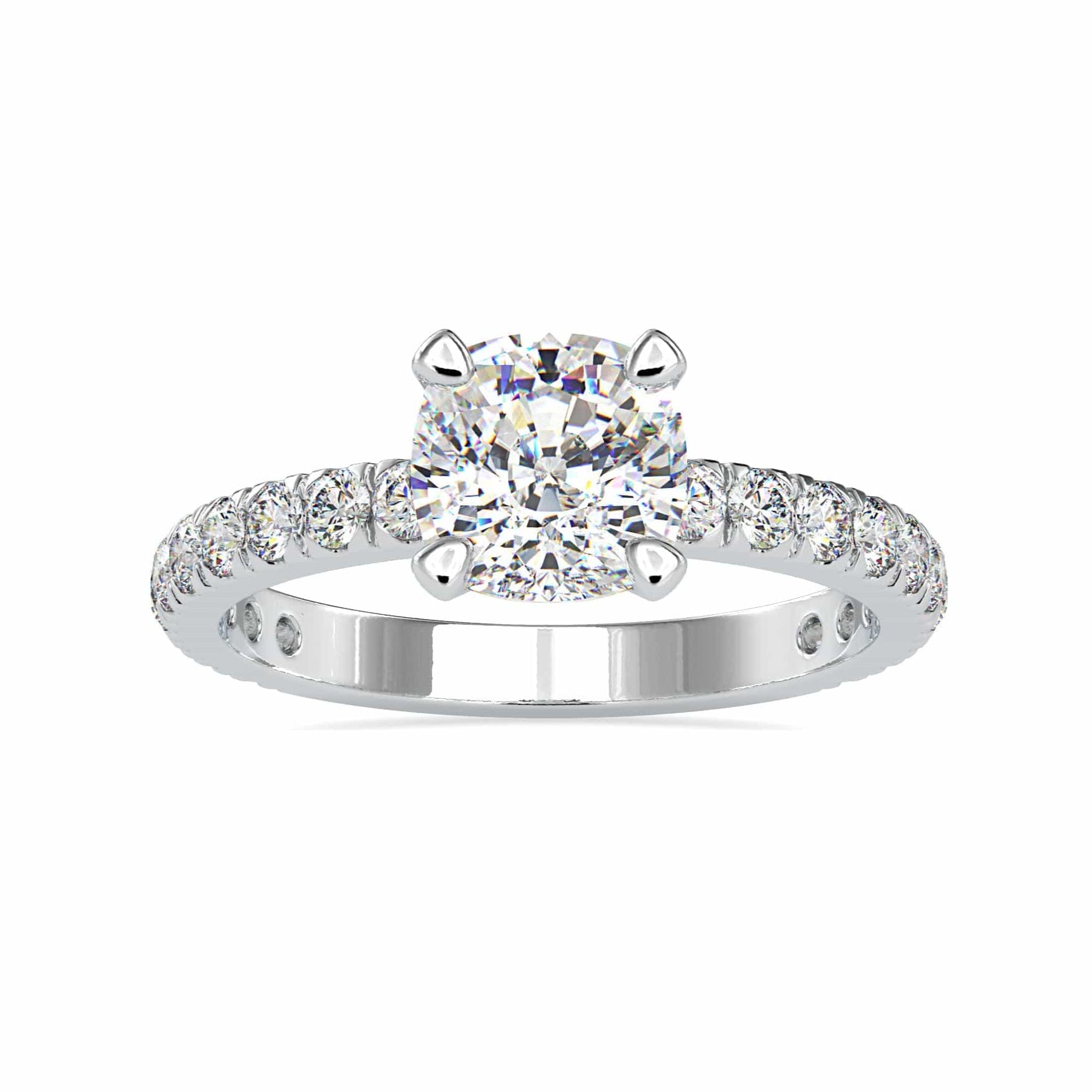 50-Pointer Solitaire Diamond Shank Platinum Ring JL PT 0154-A