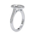 Load image into Gallery viewer, 50-Pointer Solitaire Halo Diamond Shank Platinum Engagement Ring JL PT 0055-A
