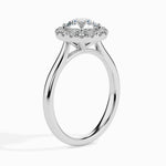 Load image into Gallery viewer, 2-Carat Lab Grown Solitaire Halo Diamond Shank Platinum Ring JL PT LG G 19021-D
