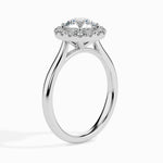 Load image into Gallery viewer, 1.50-Carat Lab Grown Solitaire Halo Diamond Shank Platinum Ring JL PT LG G 19021-C
