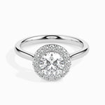 Load image into Gallery viewer, 2-Carat Lab Grown Solitaire Halo Diamond Shank Platinum Ring JL PT LG G 19021-D
