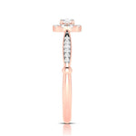 Load image into Gallery viewer, 50-Pointer Solitaire Halo Diamond Shank Rose Gold Ring JL AU G 103R-A
