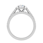 Load image into Gallery viewer, 30-Pointer Solitaire Halo Diamond Split Shank Platinum Ring for Women JL PT RV RD 140-A
