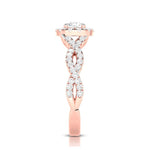 Load image into Gallery viewer, 70-Pointer Solitaire Halo Diamond Twisted Shank 18K Rose Gold Ring JL AU G 101R-B
