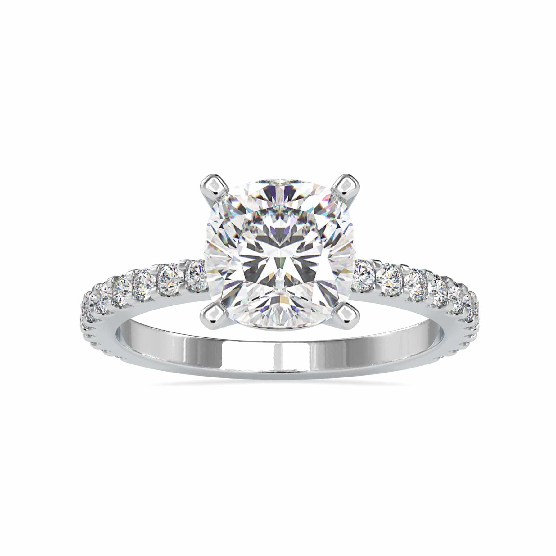 1-Carat Solitaire Platinum Diamond Shank Engagement Ring JL PT 0052-C