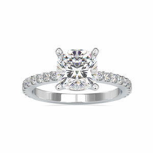 1-Carat Solitaire Platinum Diamond Shank Engagement Ring JL PT 0052-C