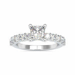 Load image into Gallery viewer, 70-Pointer Princess Cut Solitaire Platinum Diamond Shank Ring JL PT 0117-B
