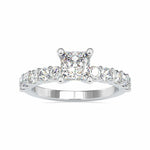 Load image into Gallery viewer, 1.50-Carat Lab Grown Princess Cut Solitaire Platinum Diamond Shank Ring JL PT LG 0117-A

