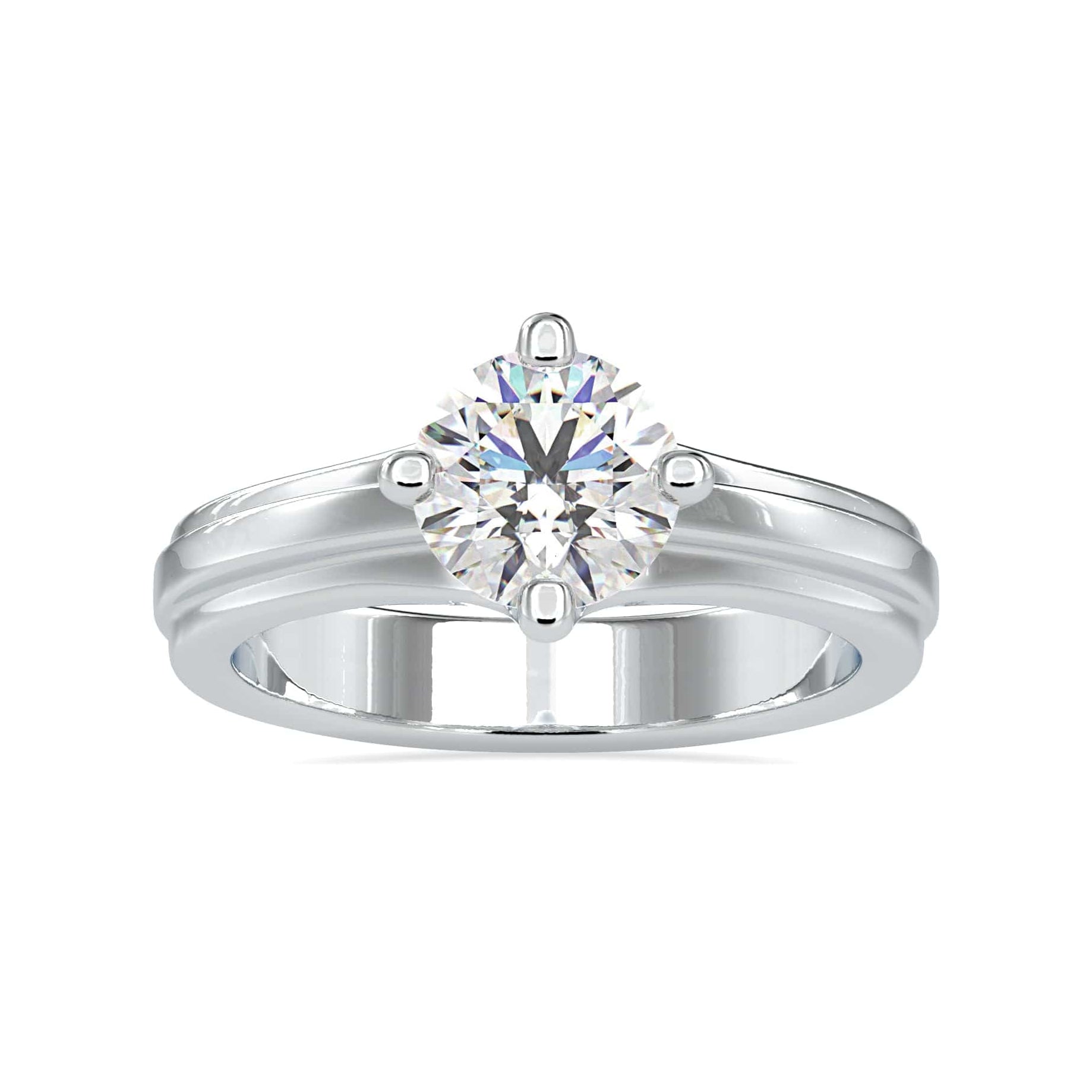 50-Pointer Solitaire Platinum Engagement Ring JL PT 0145-A