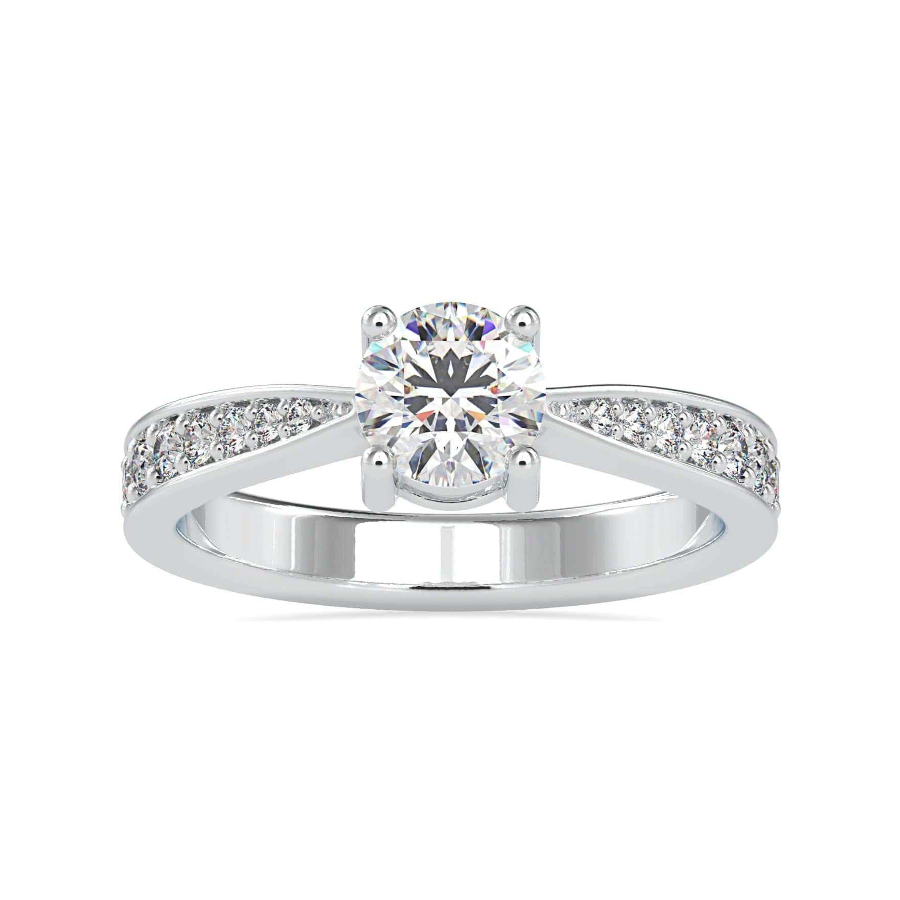 1-Carat Solitaire Platinum Shank Diamonds Ring JL PT 0168-C