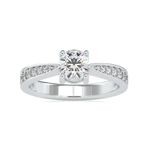 1-Carat Solitaire Platinum Shank Diamonds Ring JL PT 0168-C