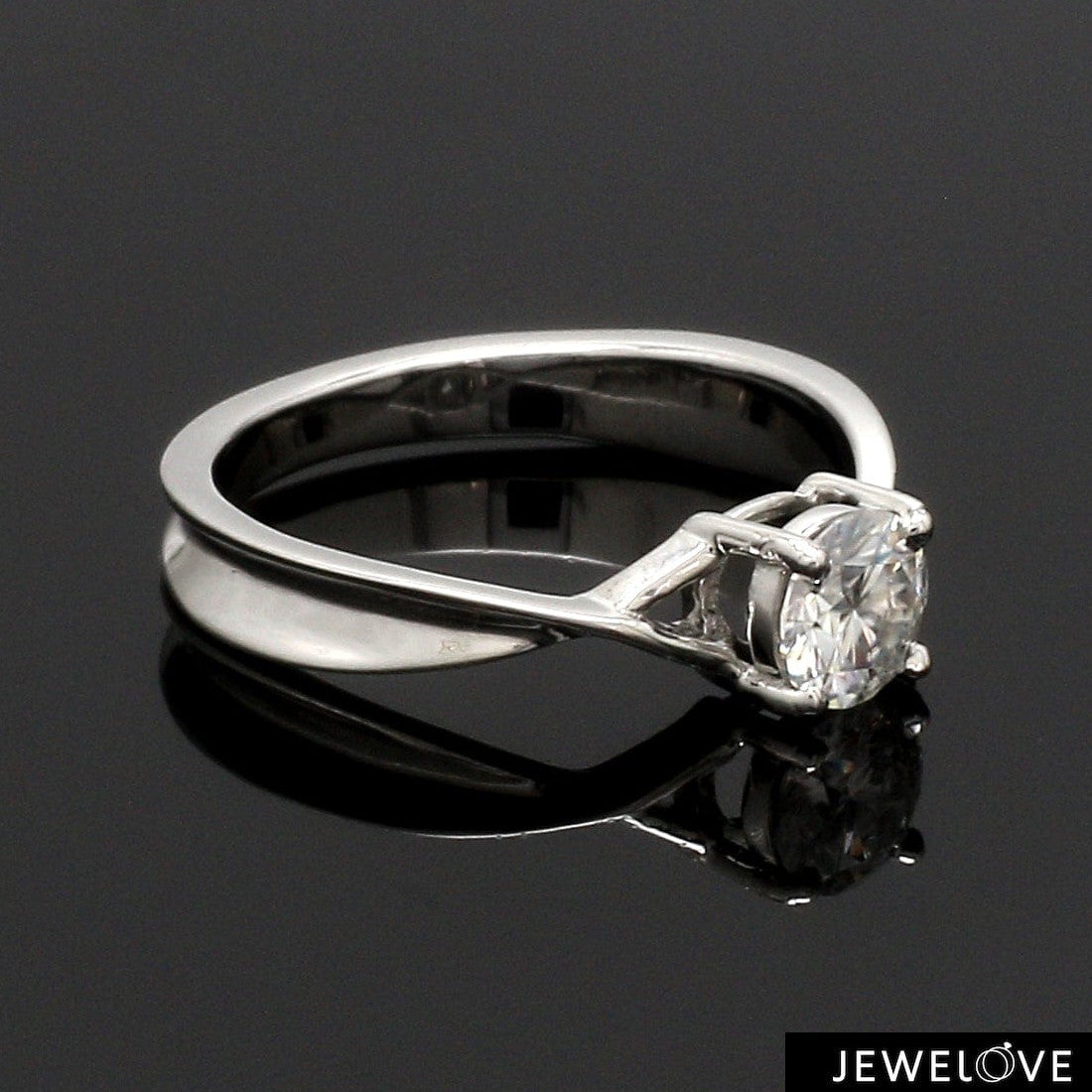 30-Pointer Solitaire Platinum Twisted Shank Solitaire Engagement Ring JL PT 1351