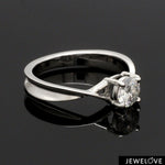 Load image into Gallery viewer, 30-Pointer Solitaire Platinum Twisted Shank Solitaire Engagement Ring JL PT 1351
