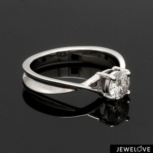 30-Pointer Solitaire Platinum Twisted Shank Solitaire Engagement Ring JL PT 1351